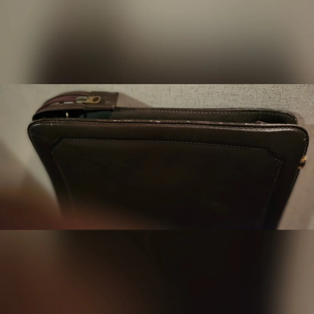 Bugatti brown genuine leather briefcase GUC